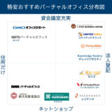 格安おすすめバーチャルオフィス分布図が表示されています。