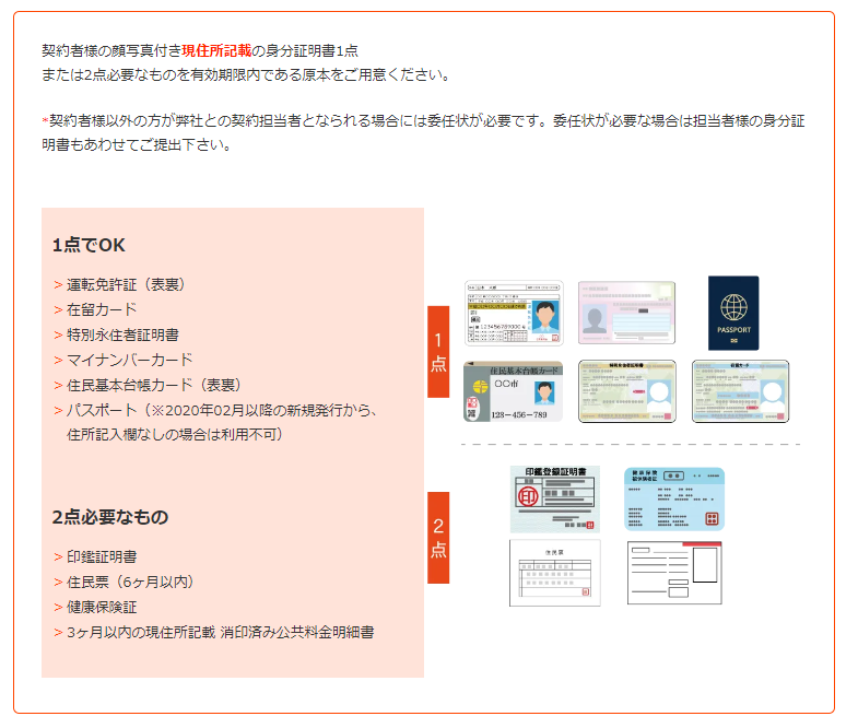 レゾナンスの申し込みで必要な物（個人）