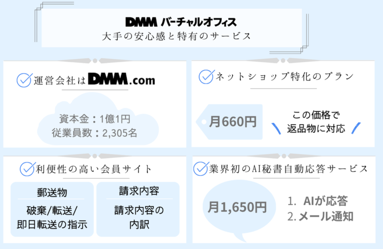 DMMバーチャルオフィスのメリット
